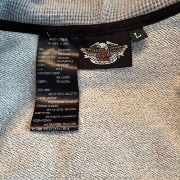 Ladies Harley Davidson Black Cotton 2 in 1 Jacket w/Removable Gray Vest LARGE - Picture 9 of 9